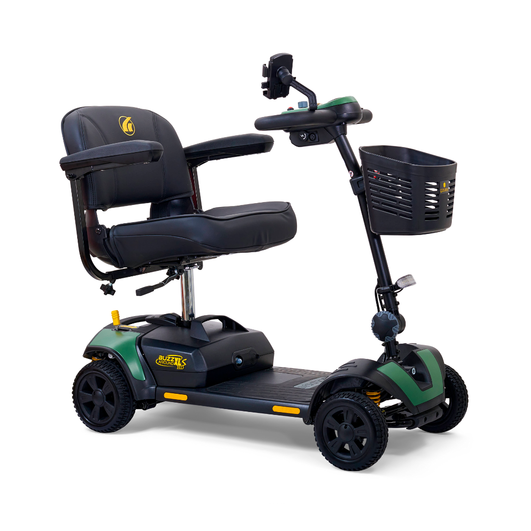 Golden Tech Buzzaround XLSHD 4-Wheel Portable Scooter with Suspension - Matte Green right